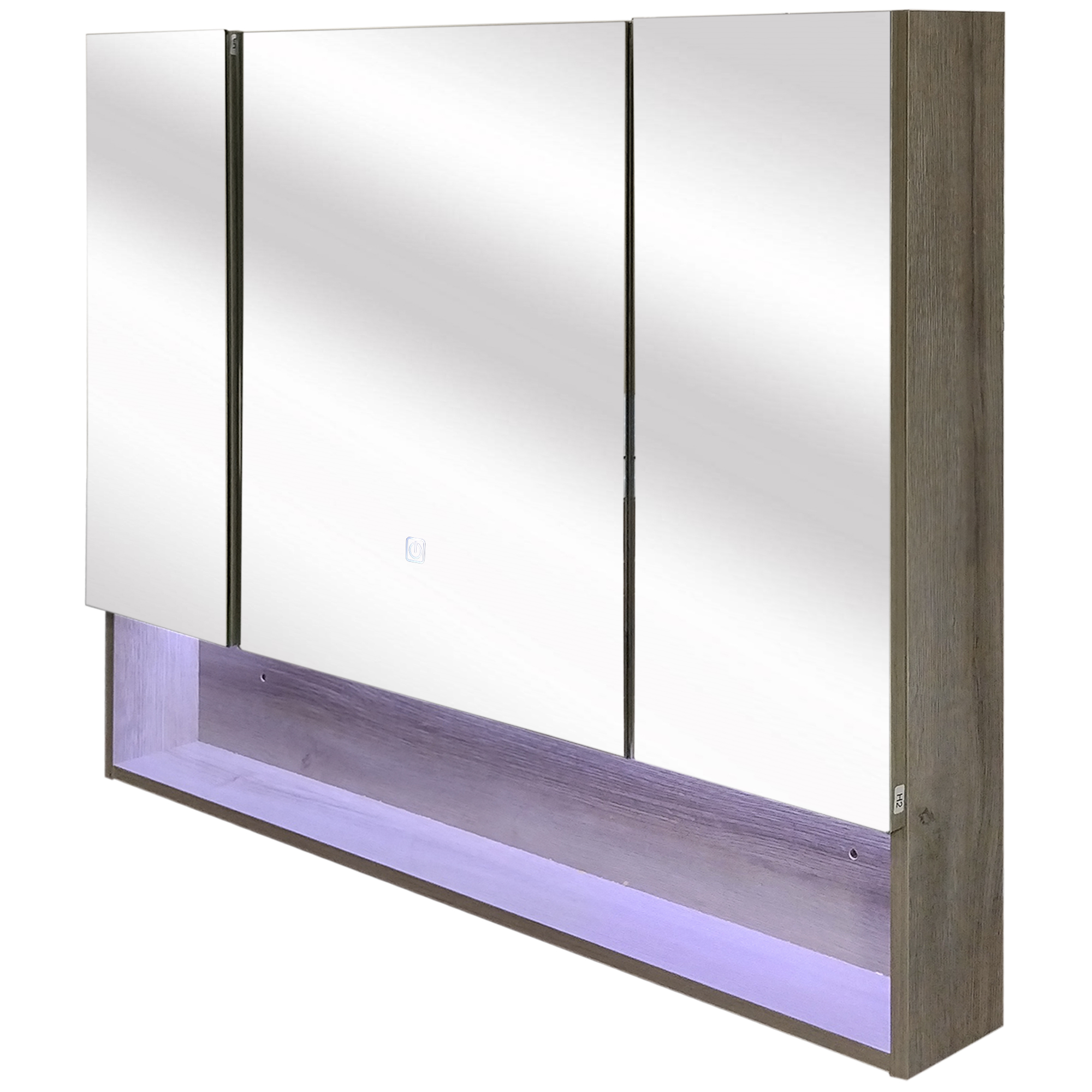 BOTIQUÍN DOMSA BMEA RECTANGULAR GRIS PARDO LED BAÑO ESPEJO SPACE 100X13X80CM - 2