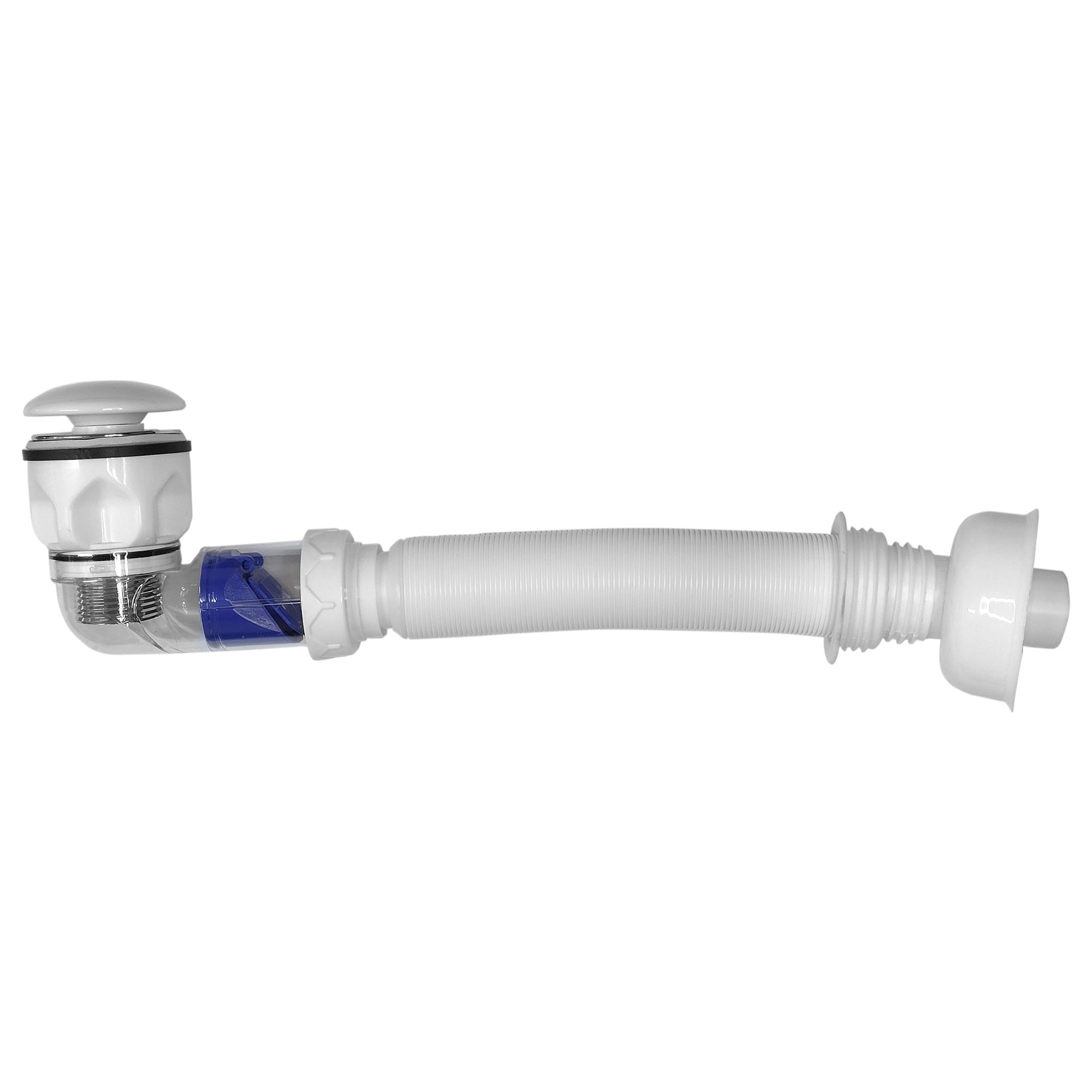 DESAGÜE DOMSA UNIVERSAL CON TUBO SIFÓN FLEXIBLE VANITORIO WY30 BLANCO - 2