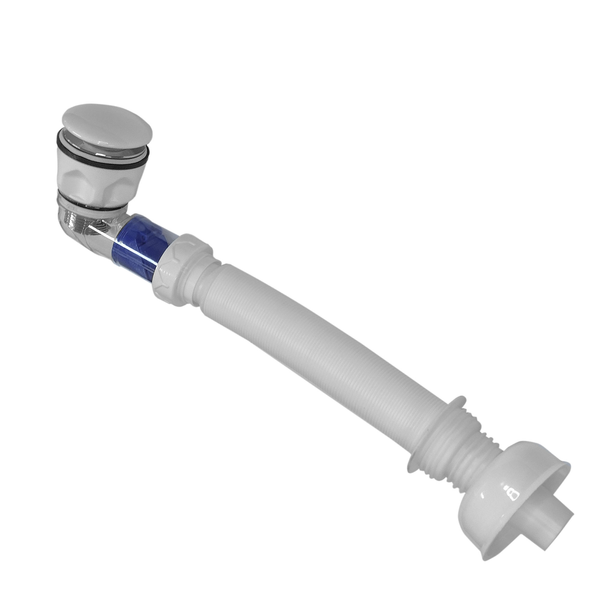DESAGÜE DOMSA UNIVERSAL CON TUBO SIFÓN FLEXIBLE VANITORIO WY30 BLANCO - 4