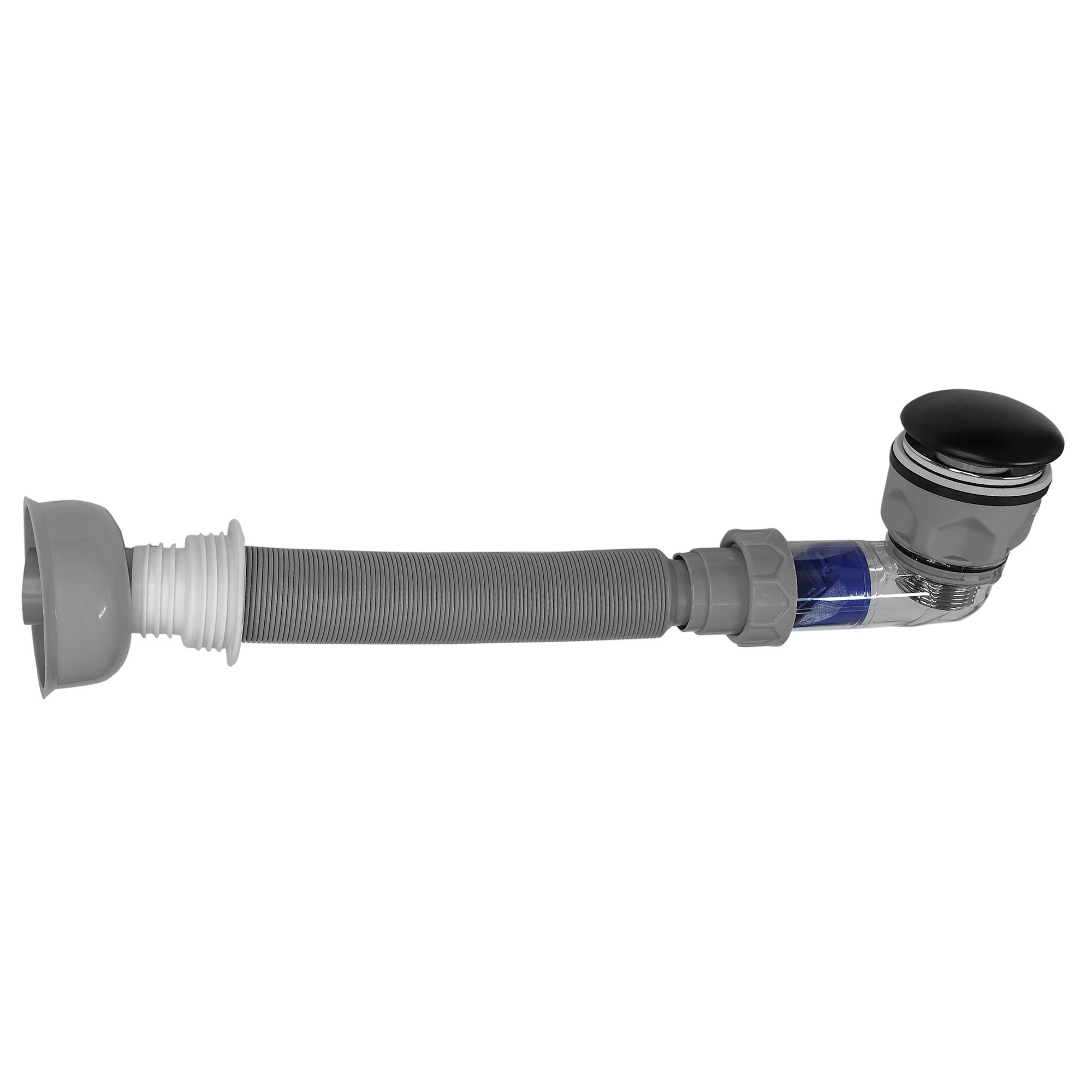 DESAGÜE DOMSA UNIVERSAL CON TUBO SIFÓN FLEXIBLE VANITORIO WY30 NEGRO - 3