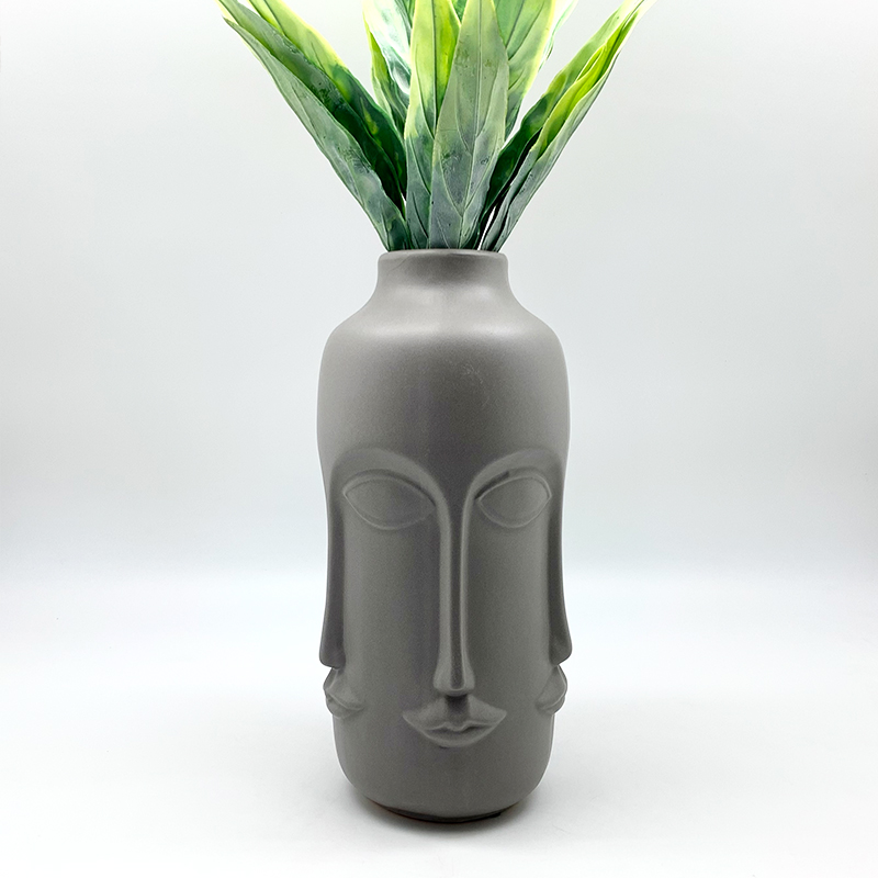 FLORERO CARAS 360 GRIS - 1