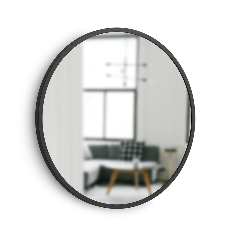 ESPEJO COLATERAL 90253 REDONDO 80X80 ALUMINIO NEGRO - 1