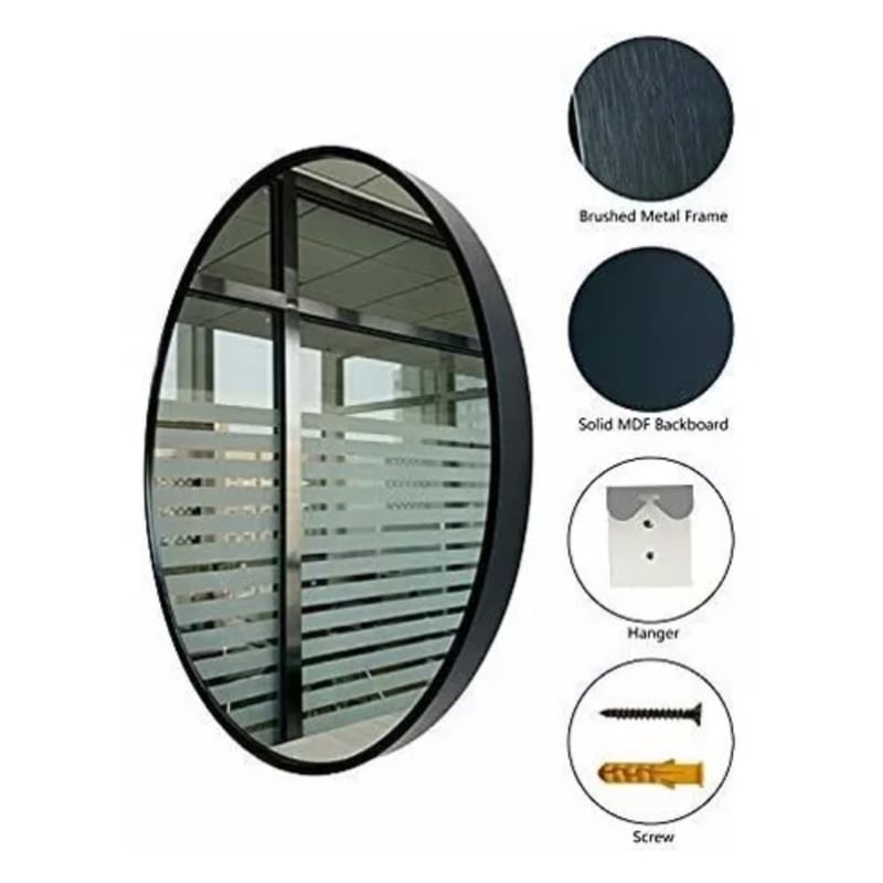 ESPEJO COLATERAL 90253 REDONDO 80X80 ALUMINIO NEGRO - 3