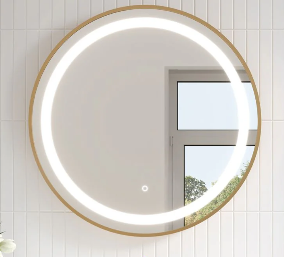 ESPEJO SORENTO 90250 CIRCULAR LED MARCO VIDRIO DORADO - 1