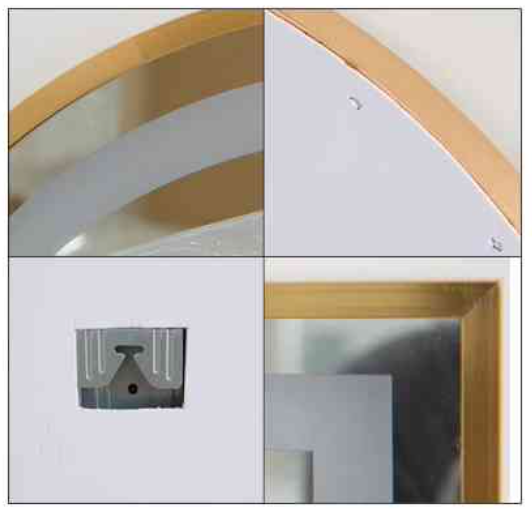 ESPEJO SORENTO 90250 CIRCULAR LED MARCO VIDRIO DORADO - 3