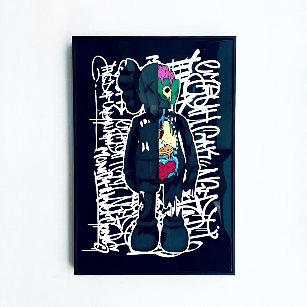 CUADRO MURAL VIDRIO BEARBRICK MODERNO - 1