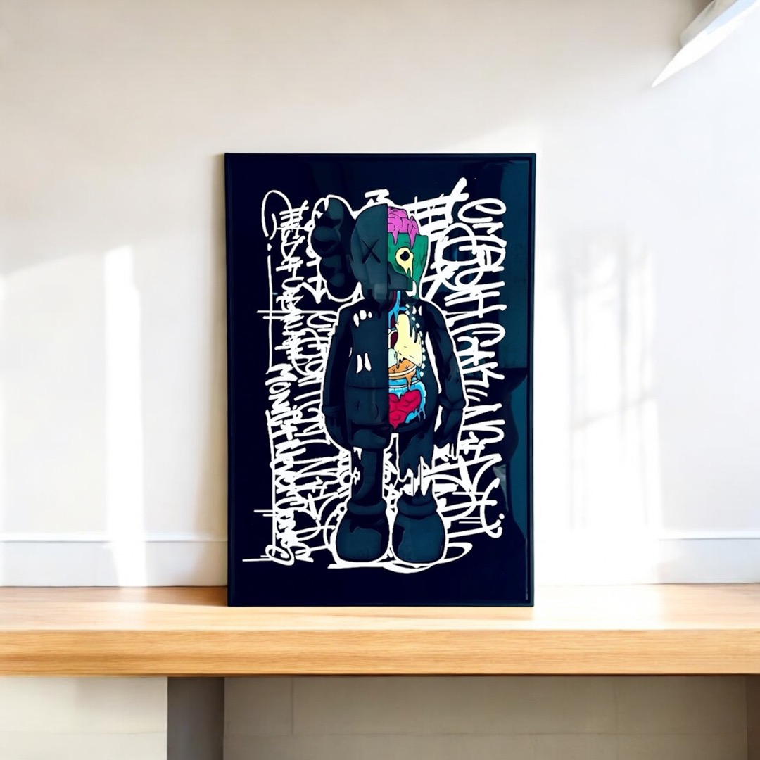 CUADRO MURAL VIDRIO BEARBRICK MODERNO - 2