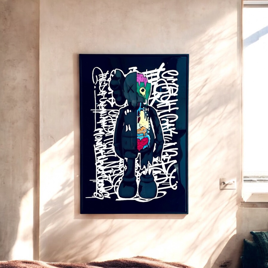 CUADRO MURAL VIDRIO BEARBRICK MODERNO - 3