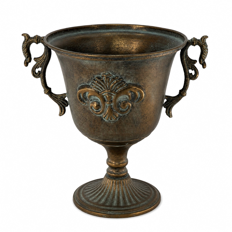 COPON DECORATIVO DE METAL DORADO ENVEJECIDO CON ASAS - 1