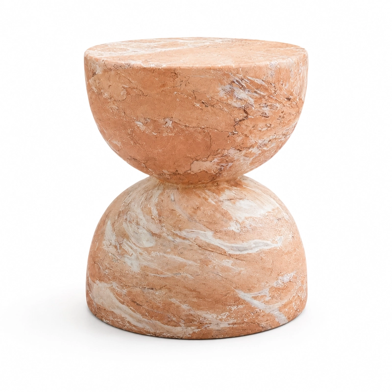 MESA LATERAL ROSADA EFECTO MARMOL - 1