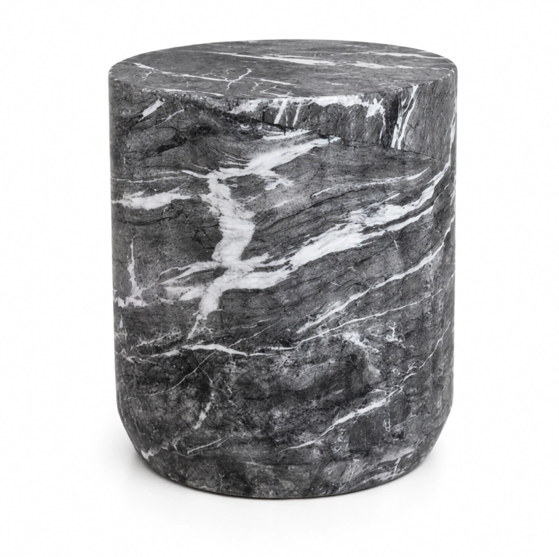 MESA LATERAL EFECTO MARMOL NEGRO - 1