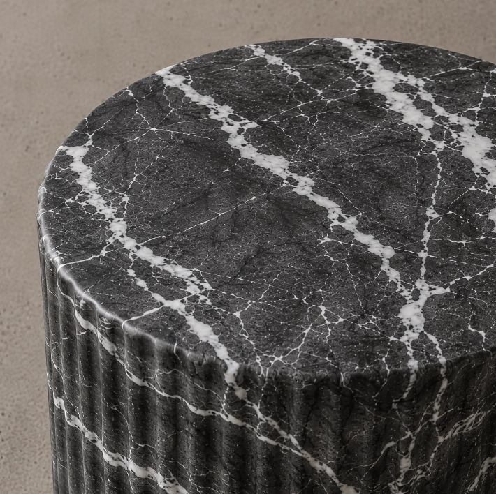 MESA LATERAL EFECTO MARMOL NEGRO - 3
