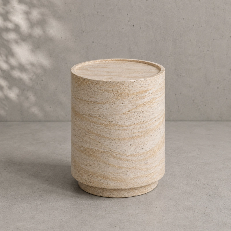 MESA LATERAL TUBULAR EFECTO TRAVERTINO - 2