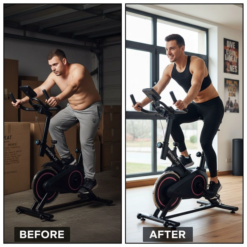BICICLETA ESTATICA NORPLAT S4K SPINNING FITNESS VOLANTE 4KG - 10