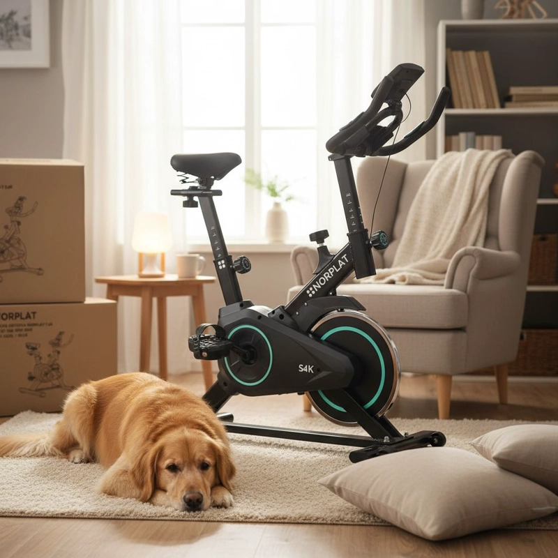 BICICLETA ESTATICA NORPLAT S4K SPINNING FITNESS VOLANTE 4KG - 10