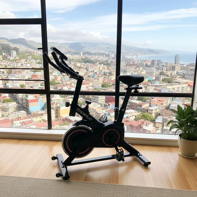 BICICLETA ESTATICA NORPLAT S4K SPINNING FITNESS VOLANTE 4KG - 11