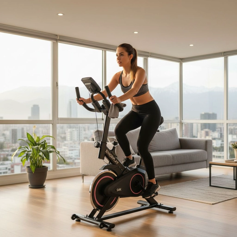 BICICLETA ESTATICA NORPLAT S4K SPINNING FITNESS VOLANTE 4KG - 3
