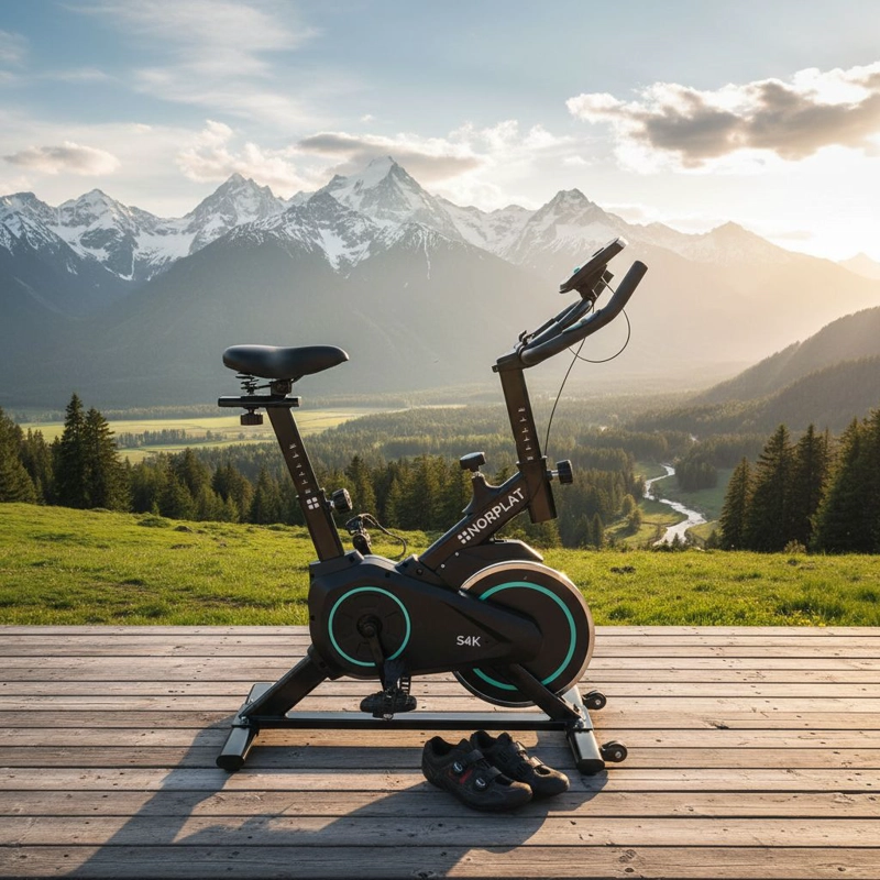 BICICLETA ESTATICA NORPLAT S4K SPINNING FITNESS VOLANTE 4KG - 5