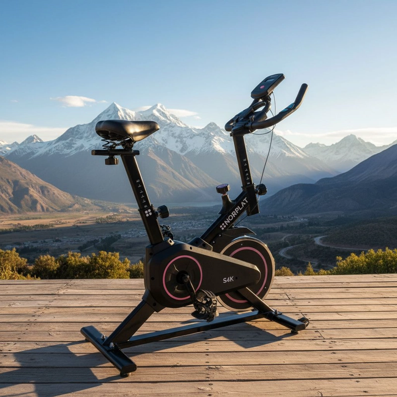 BICICLETA ESTATICA NORPLAT S4K SPINNING FITNESS VOLANTE 4KG - 6