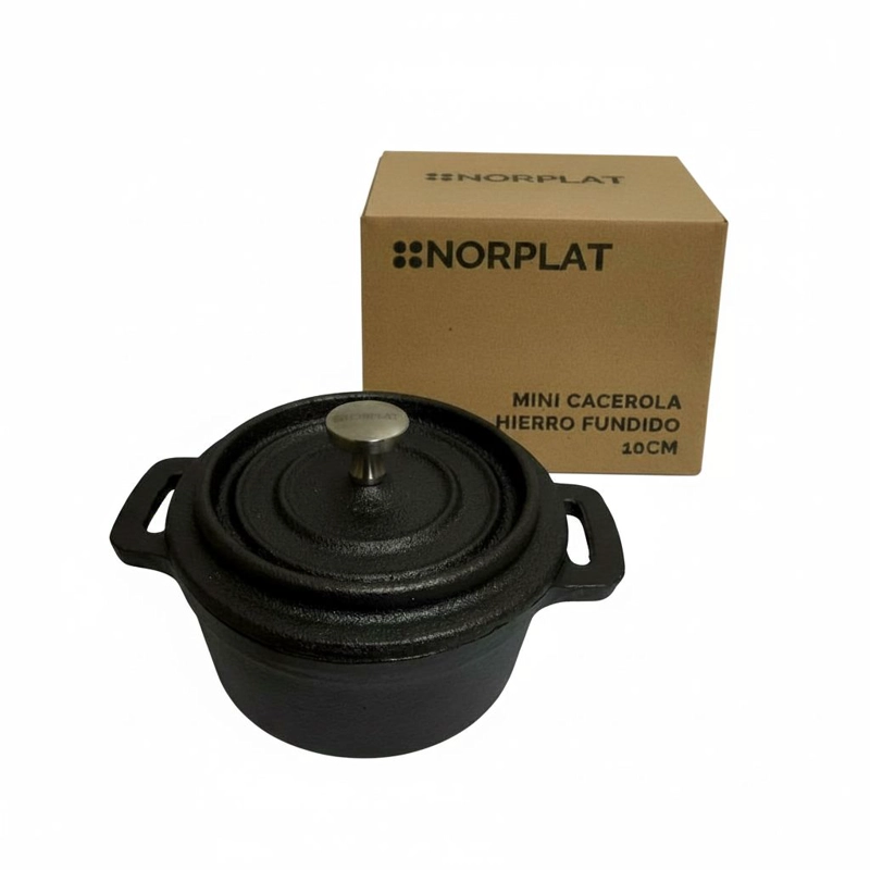 MINI OLLA CACEROLA HIERRO FIERRO FUNDIDO INDUCCION - NORPLAT - 1