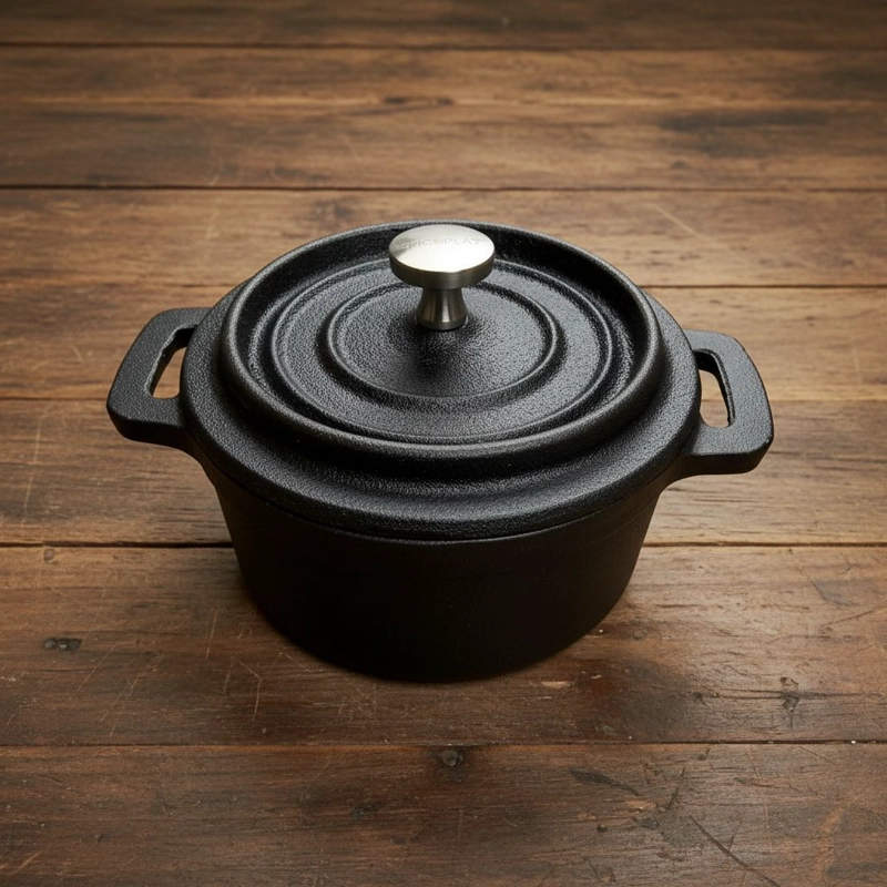 MINI OLLA CACEROLA HIERRO FIERRO FUNDIDO INDUCCION - NORPLAT - 8