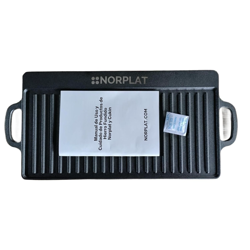 PLANCHA BIFERA NORPLAT REVERSIBLE HIERRO FUNDIDO 50X23CM XL - 9