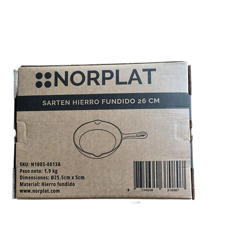 SARTEN HIERRO FUNDIDO 26 CM FIERRO - NORPLAT - 10