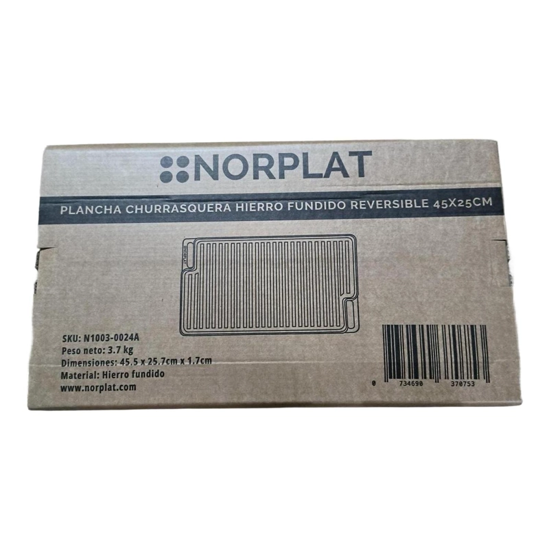 PLANCHA CHURRASQUERA HIERRO FUNDIDO REVERSIBLE - NORPLAT - 2