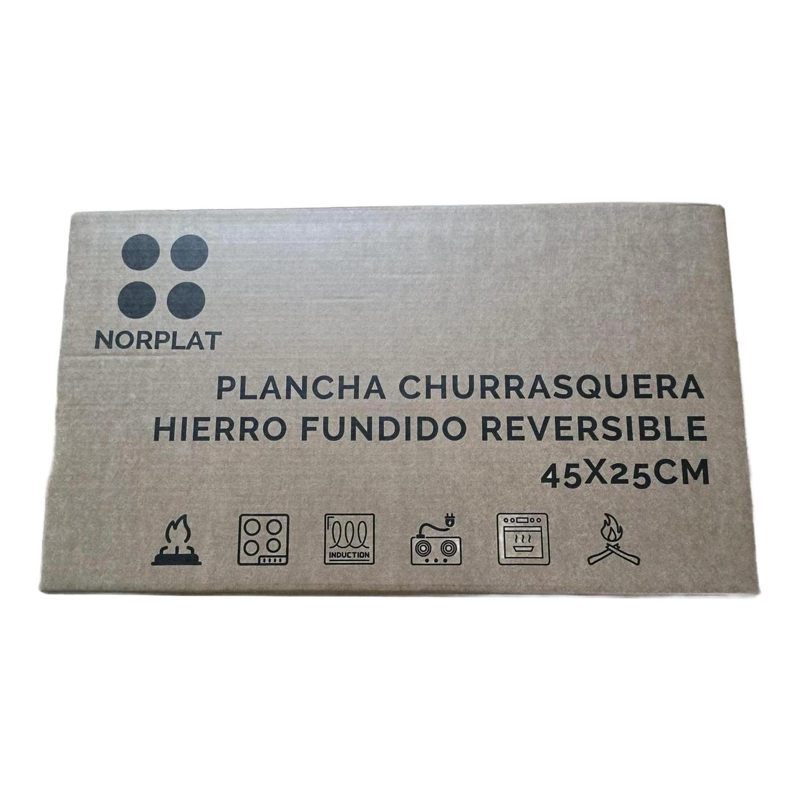 PLANCHA CHURRASQUERA HIERRO FUNDIDO REVERSIBLE - NORPLAT - 10
