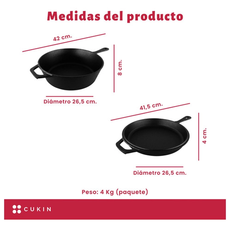 CACEROLA + SARTE N DE HIERRO FUNDIDO - DUTCH OVEN Ø26CMX12 - 4