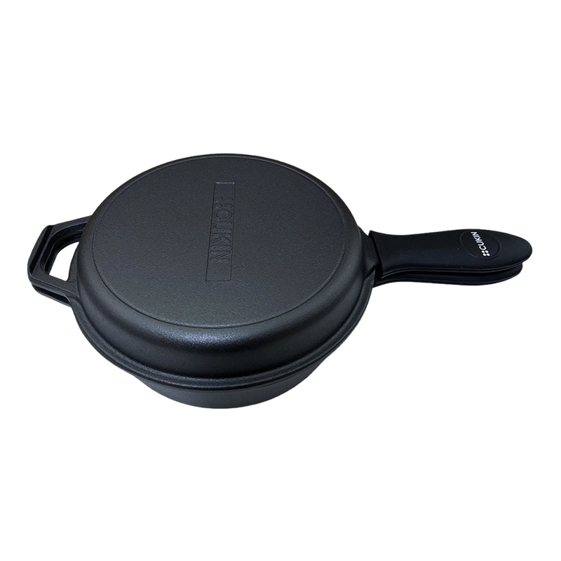 DUTCH OVEN Ø26CM 2 SARTENES HIERRO FUNDIDO + 2 GRIP - CUKIN - 5