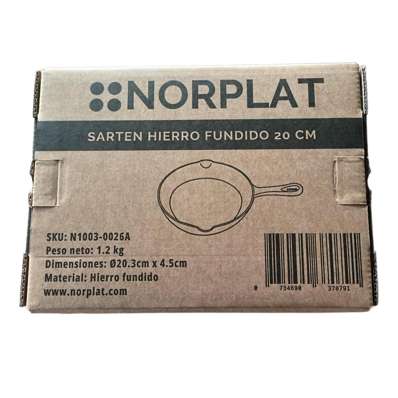 SARTEN HIERRO FUNDIDO NORPLAT 20CM REDONDO PARA FREIR COCINA - 11