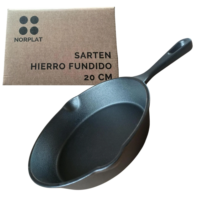 SARTEN HIERRO FUNDIDO NORPLAT 20CM REDONDO PARA FREIR COCINA - 2