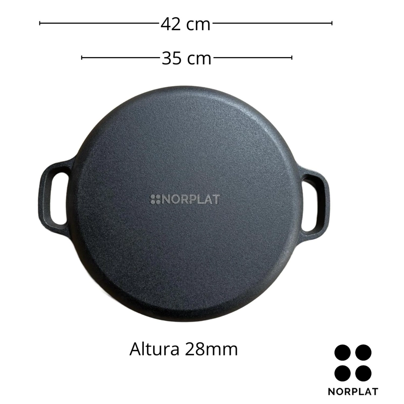 MOLDE PIZZA 34CM PIZZERA ARGENTINA HIERRO FUNDIDO - NORPLAT - 3