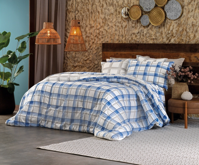 PLUMÓN REVERSIBLE 2 PLAZAS 100% ALGODÓN TARTAN - 3