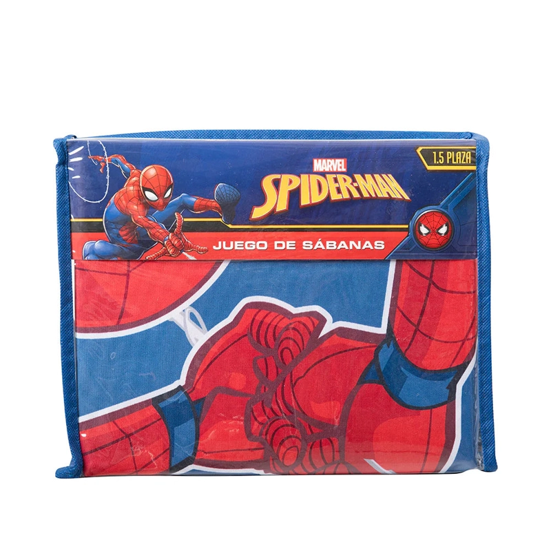 SABANA 1.5 PLAZAS MICROFIBRA SPIDERMAN AZUL - 2