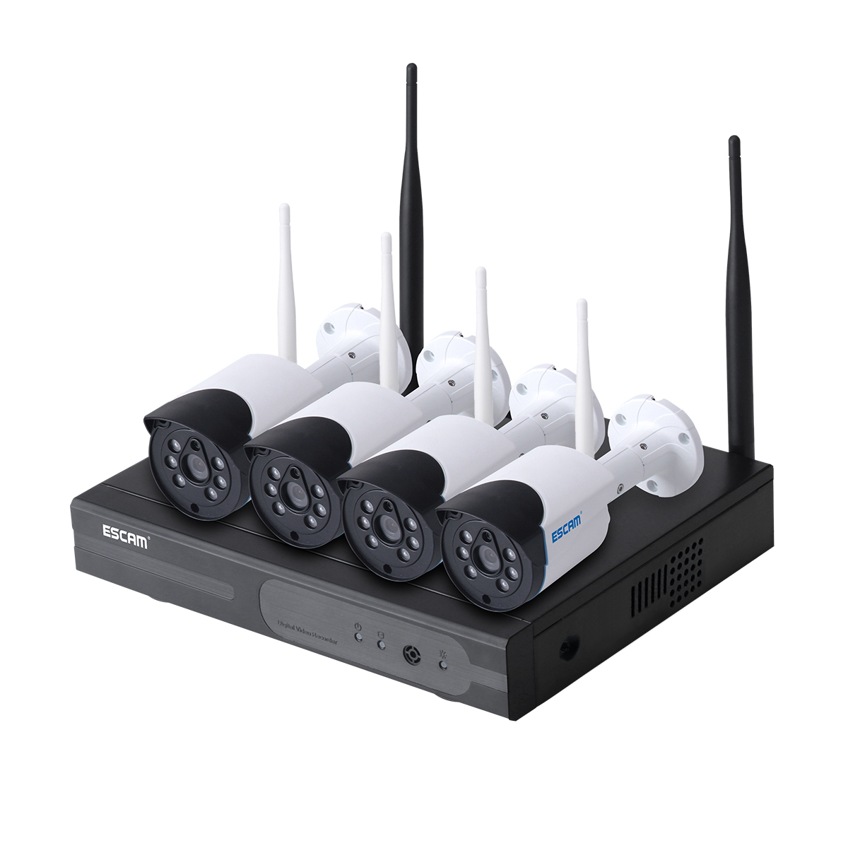 KIT ESCAM WNK404 NVR 4 CÁMARAS DE SEGURIDAD IP WIFI 720P - 1
