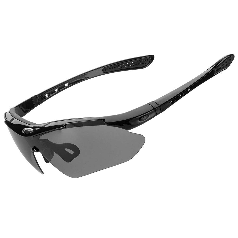 LENTES ROCKBROS POLARIZADO CICLISMO 5 MICAS 12 PIEZAS UV400 - NEGRO - 2