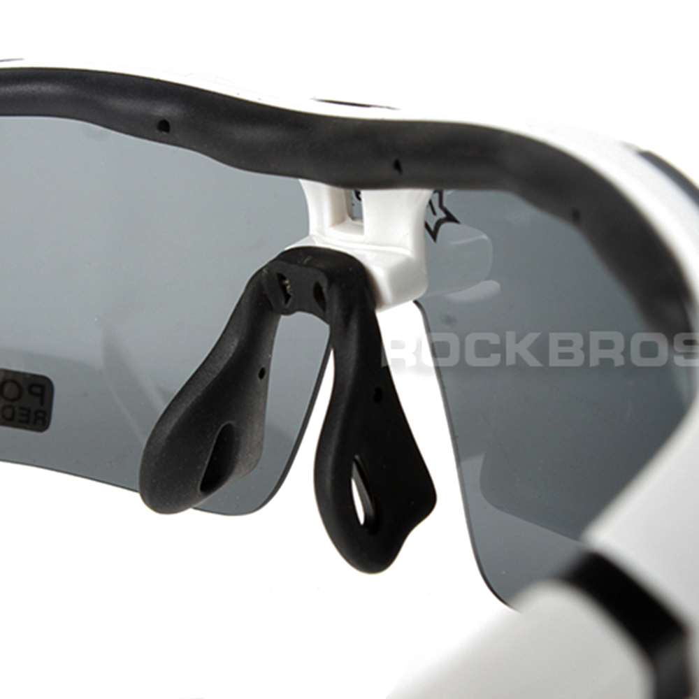 LENTES ROCKBROS POLARIZADO CICLISMO 5 MICAS 12 PIEZAS UV400 - BLANCO - 5