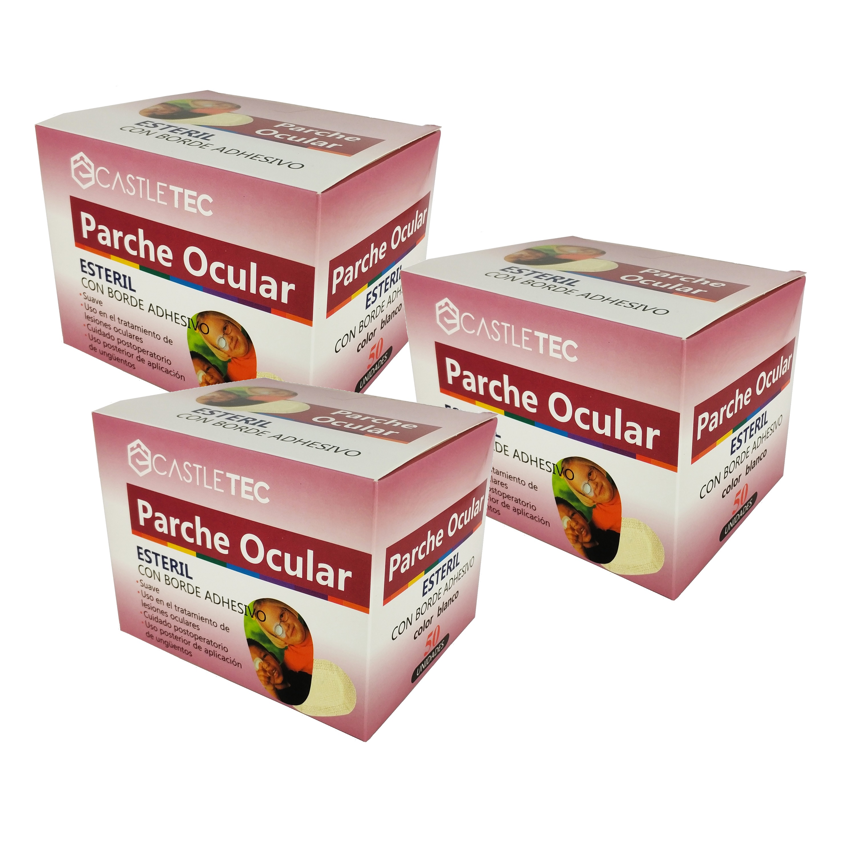 PACK 3 CAJAS DE PARCHE OCULAR TOTAL 150 UNIDADES BLANCO - 1
