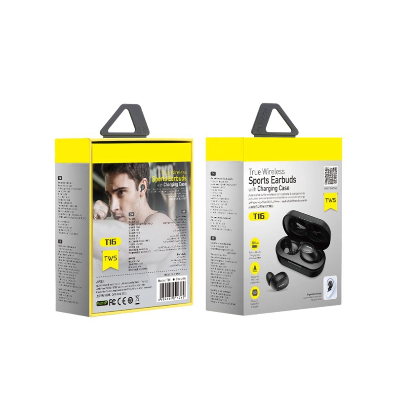 AUDÍFONOS AWEI TRUE WIRELESS T16 BLUETOOTH CAJA CARGA - 4