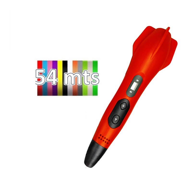 LAPIZ IMPRESORA 3D MISIL SMAFFOX SMA-2 + 54MTS - ROJO - 1