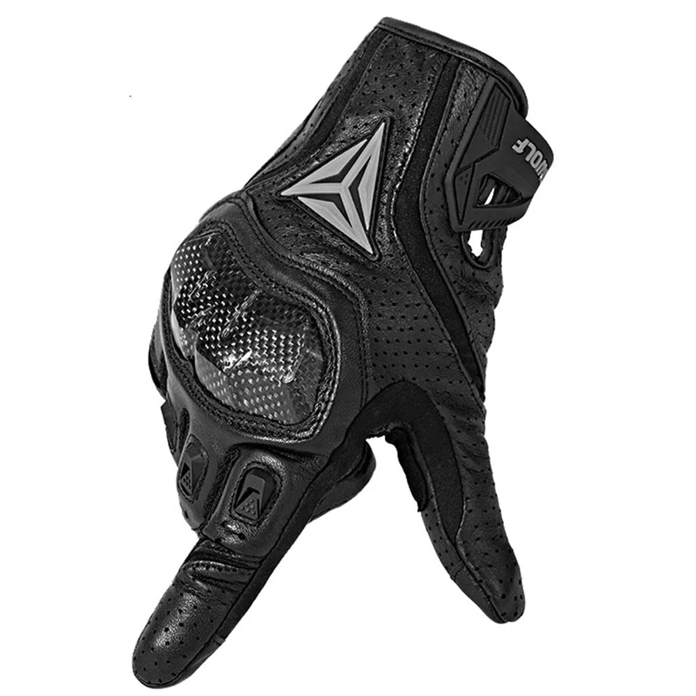 GUANTES PARA MOTOCICLISMO MOTOWOLF DE CUERO MDL0305 - NEGRO - 3