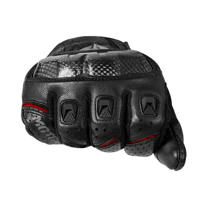 GUANTES PARA MOTOCICLISMO MOTOWOLF DE CUERO MDL0305 - ROJO - 4