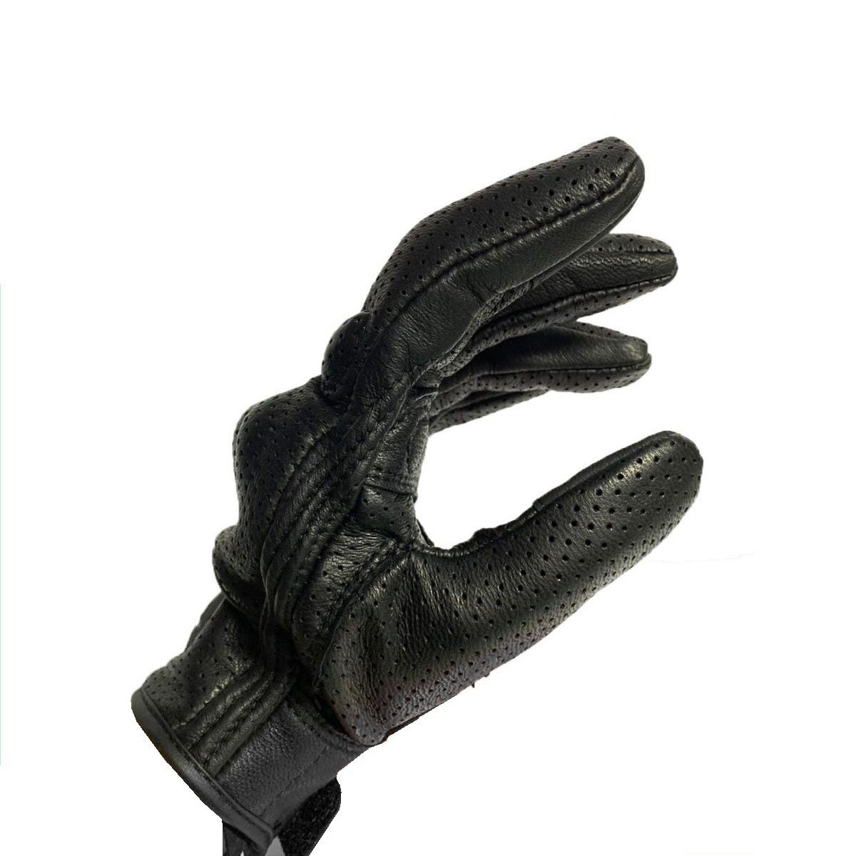 GUANTES PARA MOTOCICLISMO MOTOWOLF DE CUERO PERFORADO 0302 - 2