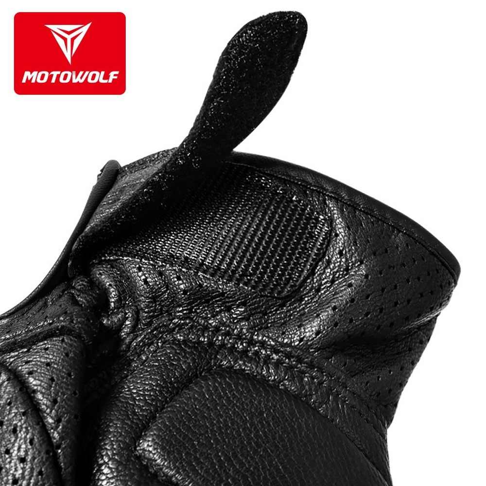 GUANTES PARA MOTOCICLISMO MOTOWOLF DE CUERO PERFORADO 0303 - 3