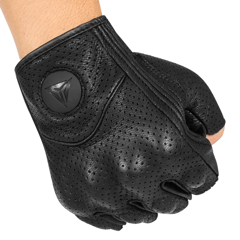 GUANTES PARA MOTOCICLISMO MOTOWOLF DE CUERO 0302B DEDOS CORTOS - 3