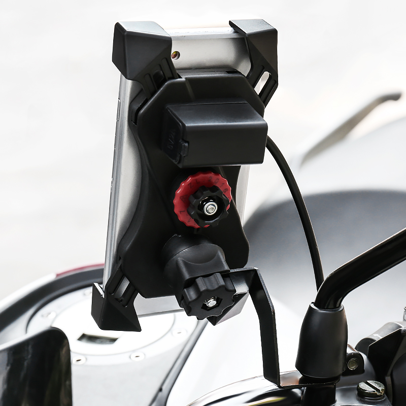 SOPORTE MOTOWOLF 2 EN 1 DE MANILLAR PARA CELULAR MAS CARGADOR USB 2817C - 2