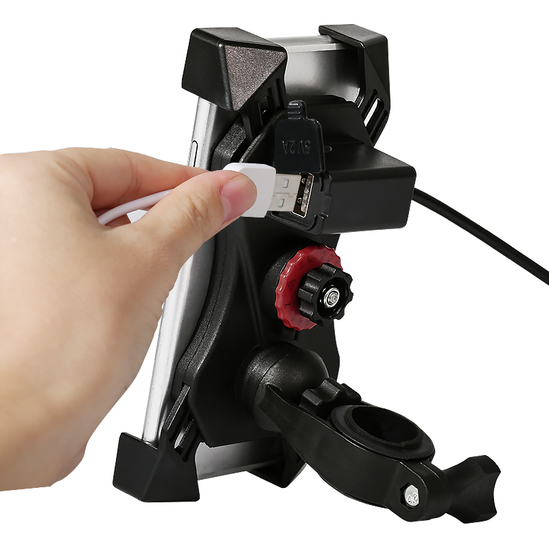 SOPORTE MOTOWOLF 2 EN 1 DE MANILLAR PARA CELULAR MAS CARGADOR USB 2817C - 3