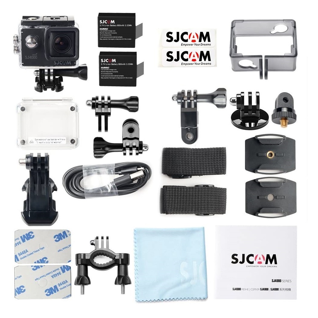 CAMARA DEPORTIVA 4K SJCAM SJ4000 WIFI CÁMARA SUMERGIBLE 2 BATERIAS - 4